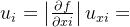 u_{i}=\left | \frac{\partial f}{\partial xi} \right |u_{xi}