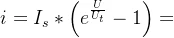 i=I_{s}*\left ( e^{\frac{U}{U_{t}}} - 1\right )