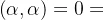 \left ( \alpha ,\alpha \right )=0