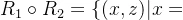 R_{1} \circ R_{2}=\{(x,z)|x+z=5\}=\{(2,3),(3,2),(4,1) \}