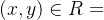 (x,y) \in R