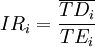 IR_i = \frac{\overline{TD_i} }{TE_i}