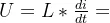 eq?U%3DL*%5Cfrac%7Bdi%7D%7Bdt%7D