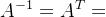 A^{-1}=A^T