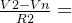 \frac{V2-Vn}{R2}+\frac{V1-Vn}{R1}=\frac{Vn-Vo}{R3}